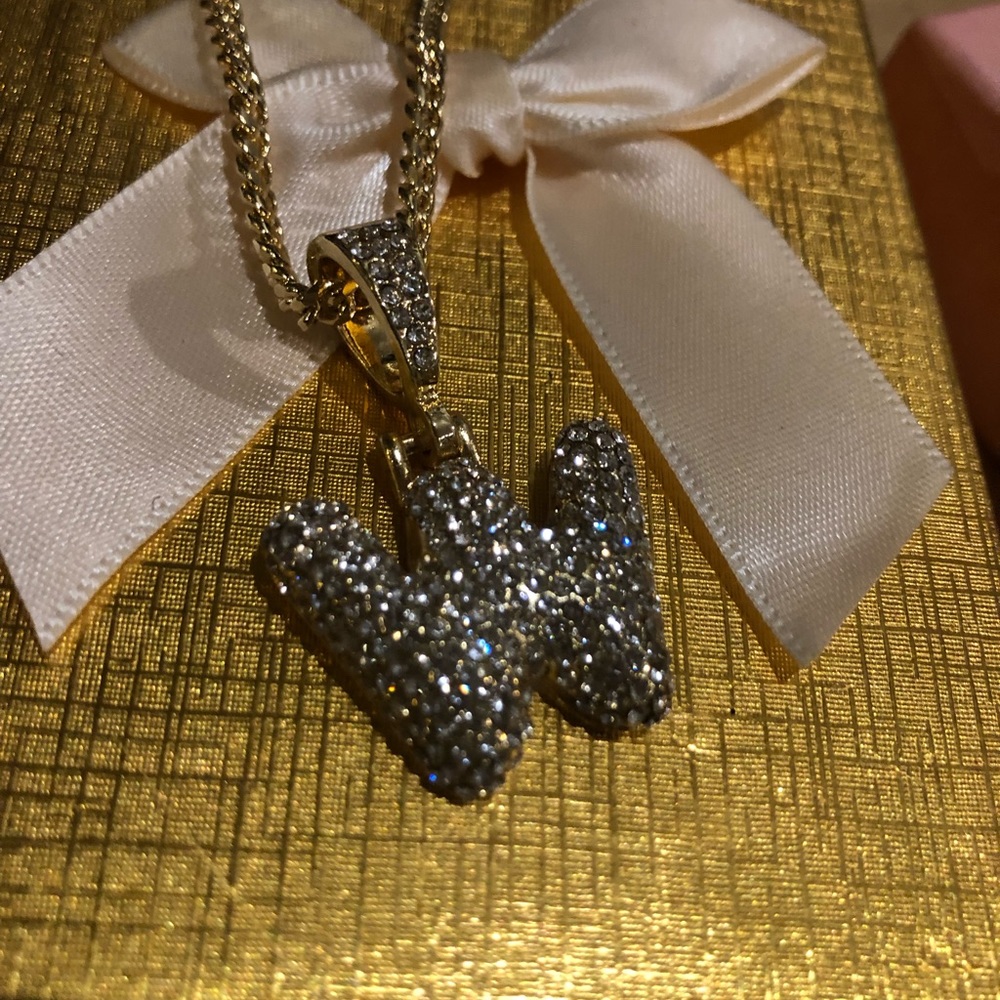 Gold plated bubble initial  necklaces‎